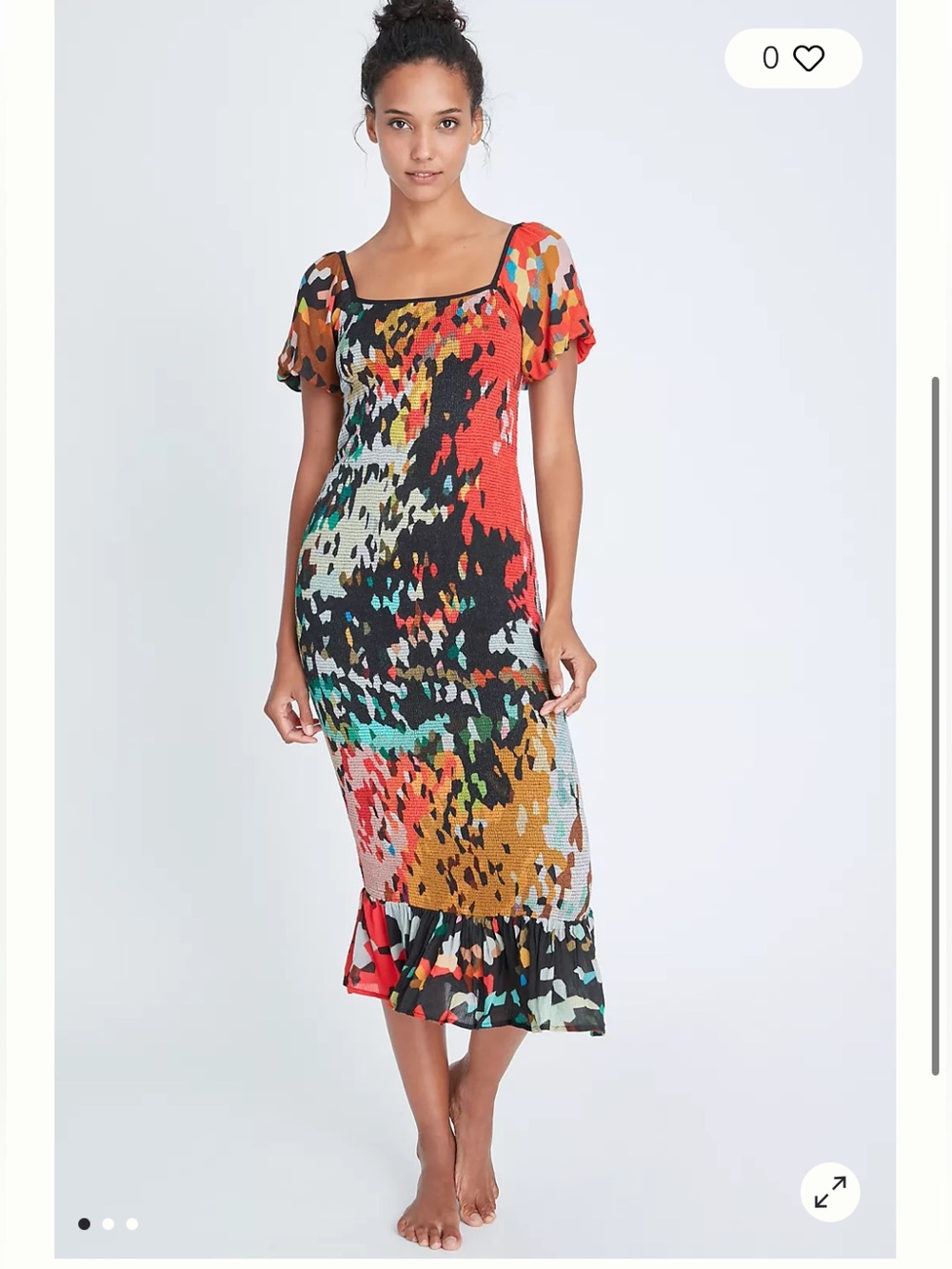 ANTHROPOLOGIE Bl^nk Galina Smocked Midi Dress XS